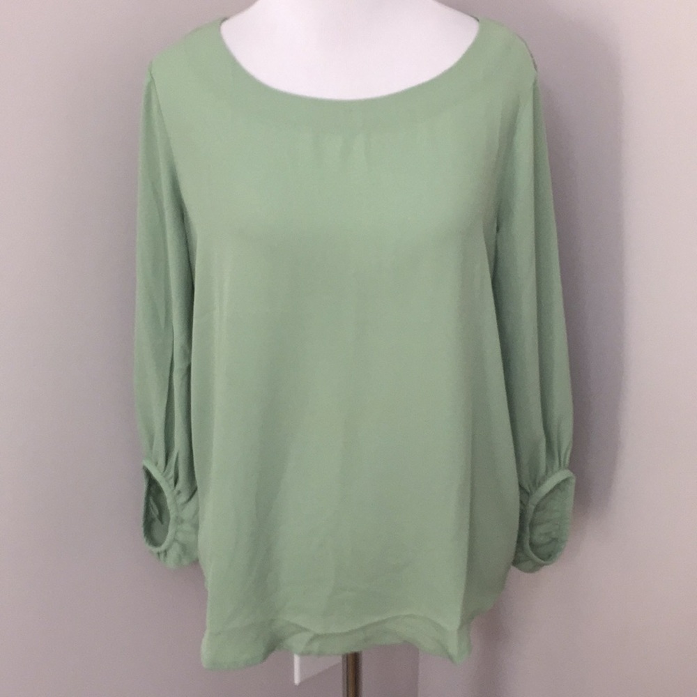 Ann Taylor Loft Mint Green Shear Blouse